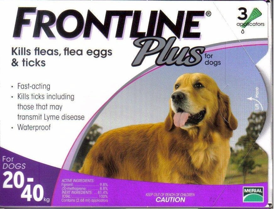 Frontline Plus for Dogs 45 88 lbs PURPLE 3 tubes 37.65 Flea & Tick Frontline Plus